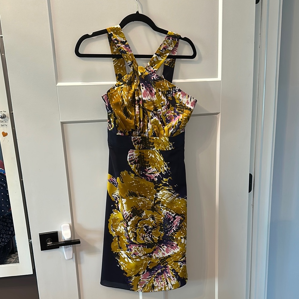 The Limited Purple and Gold Sheath Cocktail Dress